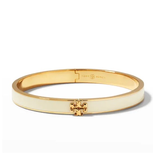 Tory Burch Gold and Ivory Kira Enamel Bracelet - Picture 1 of 4
